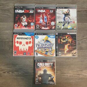 Lot of 7 Video Games for PlayStation 3 PS3 - Resident Evil, NBA, Madden, COD